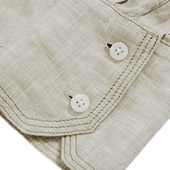 Reiss Nina Linen Open-Collar Overhead Shirt Sage Green Quiet Luxury 4 - Picture 5 of 10